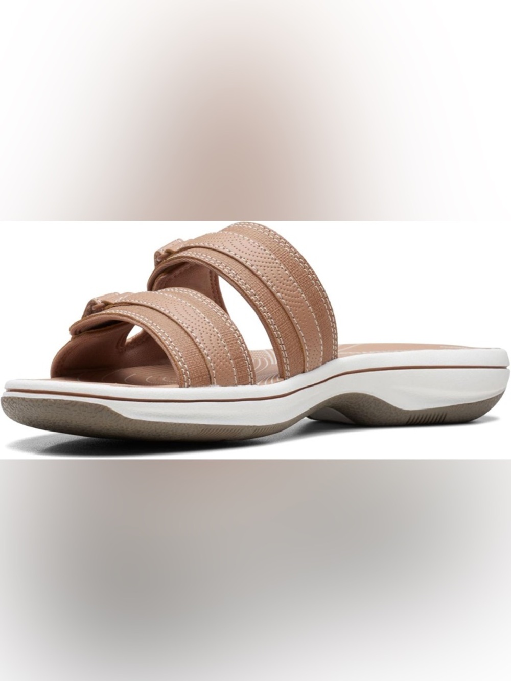 Clarks® Cloudsteppers Breeze Piper Women's Slide Sandals 8 Tan NEW - Picture 13 of 13